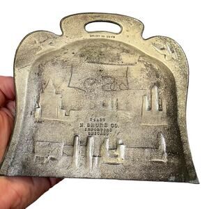 1933 Worlds Fair Chicago Metal Silent Butler Crumb Tray Vtg Souvenir READ